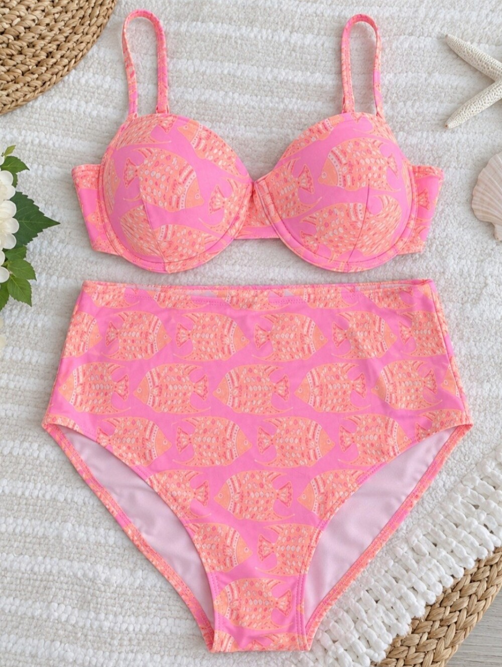 Vineyard Vines Reversible Swimsuit Set – Neon Pink & Orange 🩷🍊🐟